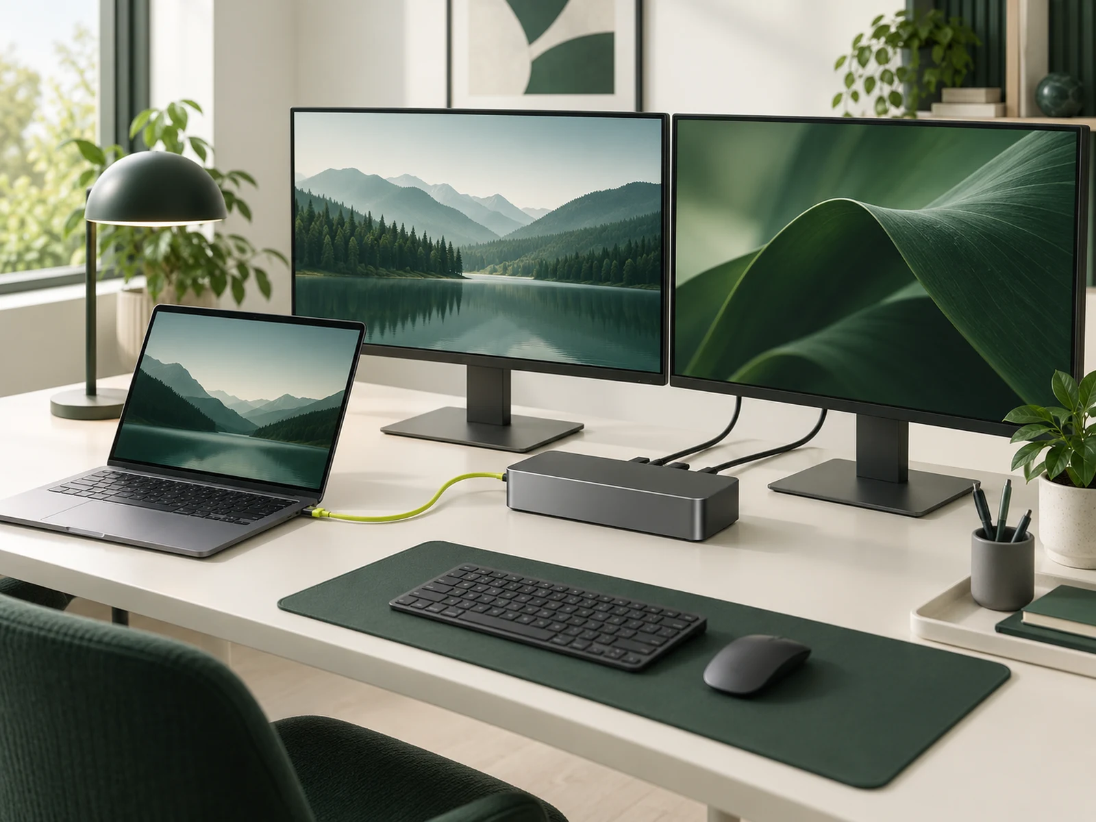 AI illustration of generic USB-C desktop connections