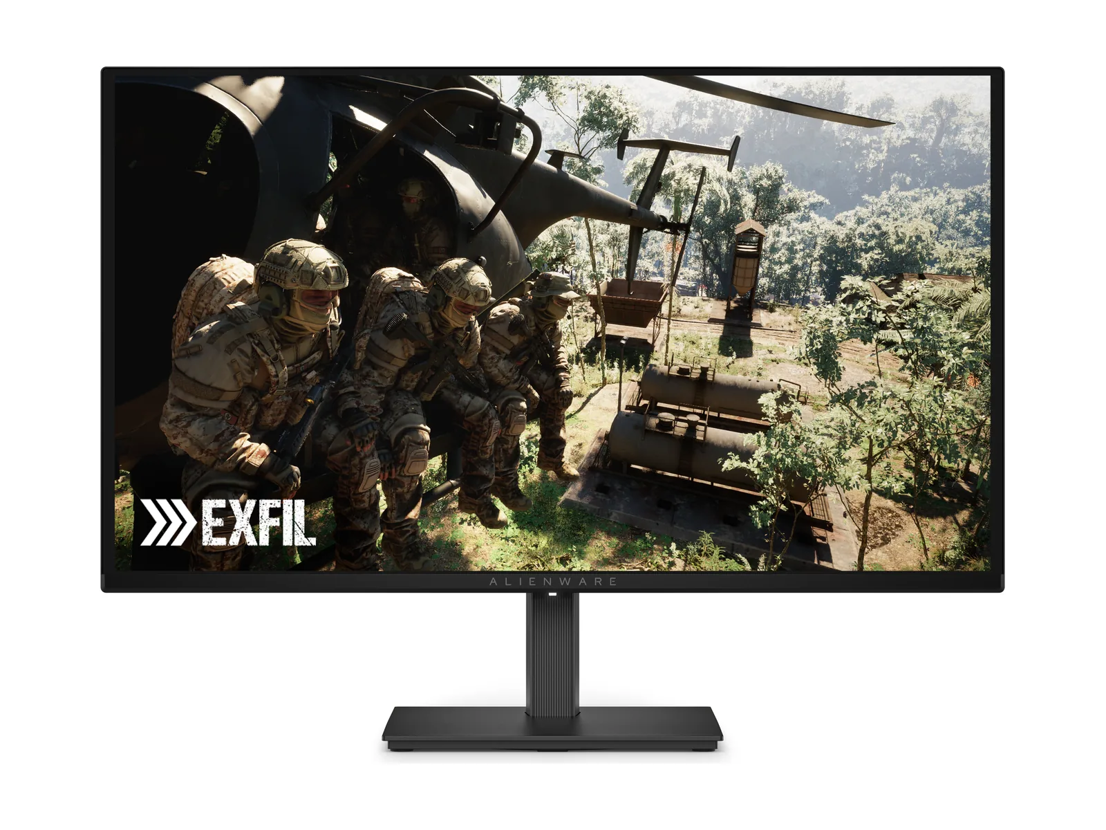 Alienware AW2726DM 27-inch QD-OLED gaming monitor, front view on its stand