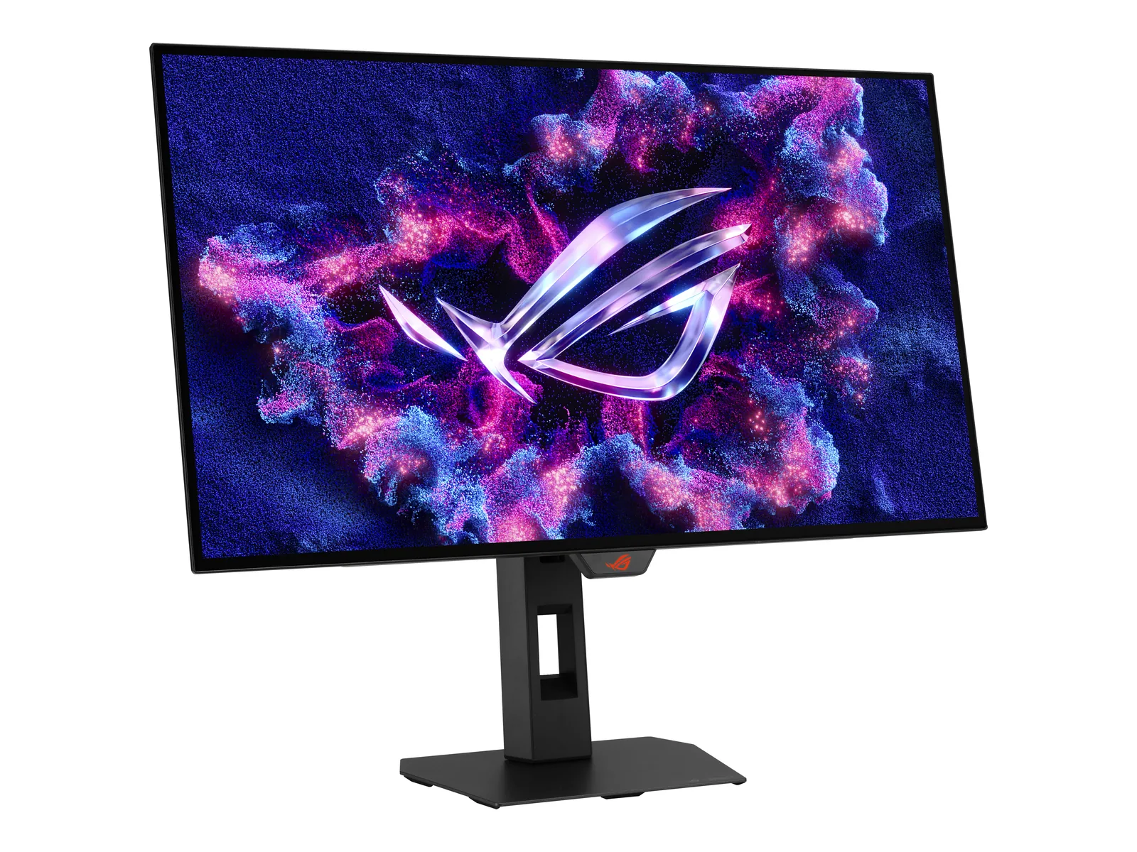 ASUS ROG Strix OLED XG27AQWMG 27-inch gaming monitor, front view on its stand