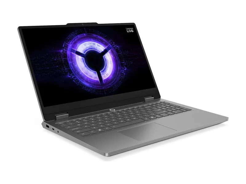 Lenovo LOQ Essential 15IRX11 gaming laptop, angled view (gray finish shown)