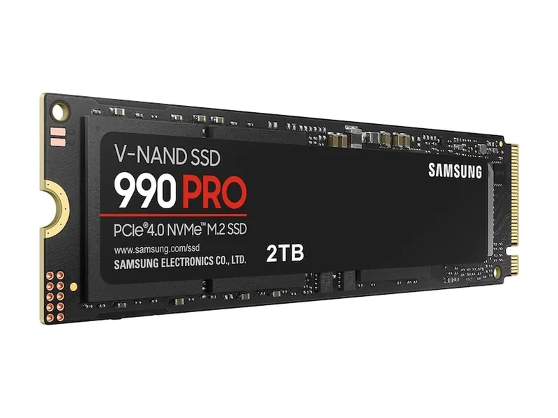 Samsung 990 PRO 2TB M.2 NVMe SSD without heatsink, front label