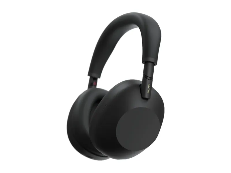 Sony WH-1000XM6 over-ear headphones in black, angled view