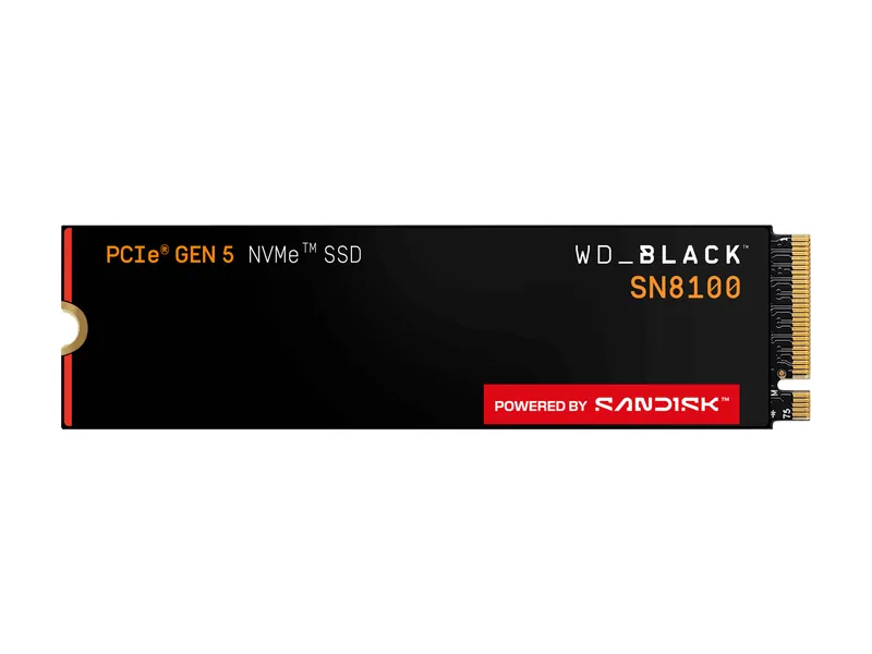 WD_BLACK SN8100 PCIe Gen 5 M.2 NVMe SSD without heatsink, front label